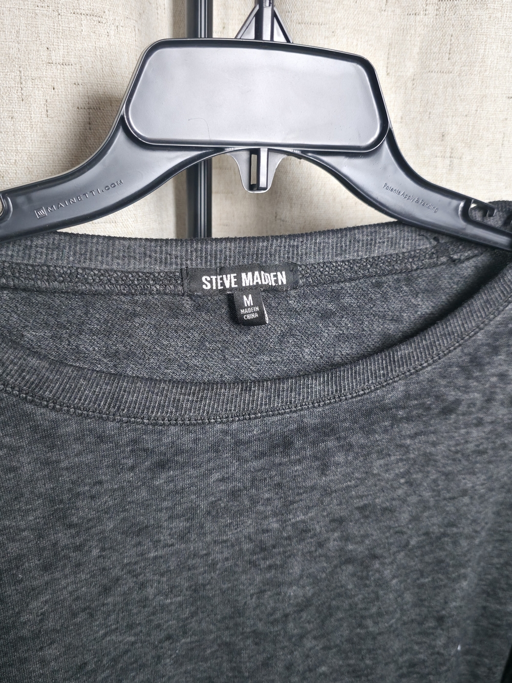 Steve Madden Women's Charcoal Gray Off-the-Shoulder Sweater